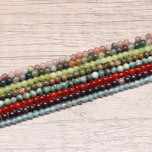 Einzelne Edelstein Perlen, rund, DIY & verschiedenen Materialien für die Wahl, keine, 3mm, ca. 120PCs/Strang, verkauft von Strang