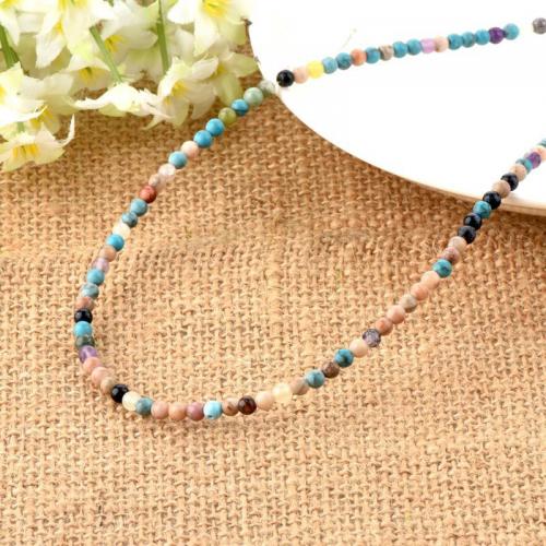 Single Gemstone Beads, Round, DIY, mixed colors, 3mm, Approx 