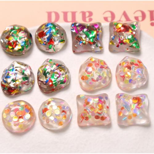 Mobile Phone DIY Decoration, Resin, with Sequins, polished 