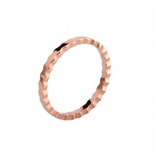 Titanium Steel Finger Ring, plated & for woman, rose gold color 