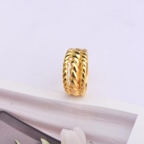 Edelstahl Fingerring, 304 Edelstahl, plattiert, verschiedene Größen vorhanden & für Frau, goldfarben, verkauft von PC