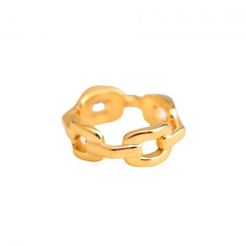 Stainless Steel Finger Ring, 304 Stainless Steel, plated & for woman, golden 