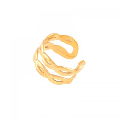 Титан Сталь палец кольцо, титан, Другое покрытие, Женский, Золотой, размер:7, продается PC