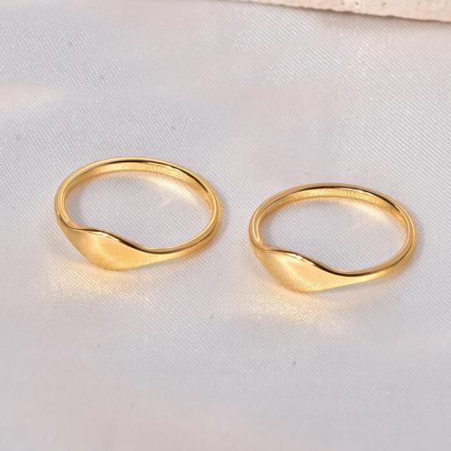 Titanium Steel Finger Ring, plated & for woman, golden 