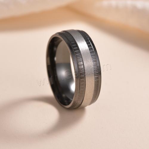 Кольцо из нержавеющей стали, Нержавеющая сталь 304, ювелирные изделия моды & разный размер для выбора & Мужский, черный, Width 8mm,Thickness 2mm, продается PC