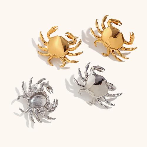 Stainless Steel Stud Earring, 316L Stainless Steel, Crab, Vacuum Ion Plating, fashion jewelry & for woman 