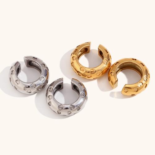 Stainless Steel Clip Earrings, 316L Stainless Steel, Vacuum Ion Plating, fashion jewelry & for woman 