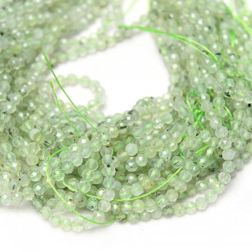 Prehnit-Perlen, Prehnit, poliert, DIY & verschiedene Größen vorhanden & facettierte, hellgrün, verkauft von Strang