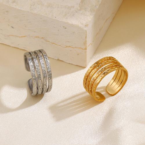 Stainless Steel Finger Ring, 304 Stainless Steel, plated, for woman & hollow 