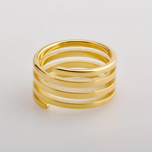 Titanium Steel Finger Ring, plated, for woman, golden, US Ring 