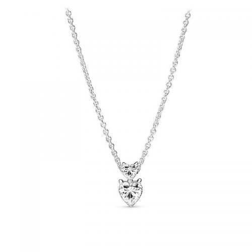 Cubic Zircon Micro Pave Sterling Silver Necklace, 925 Sterling Silver, plated & micro pave cubic zirconia & for woman Approx 45 cm 