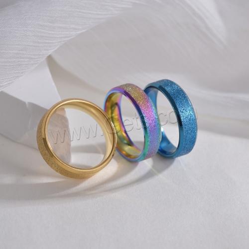 Stainless Steel Finger Ring, 304 Stainless Steel, Vacuum Ion Plating, fashion jewelry & Unisex Width 6mm,Thickness 2mm 
