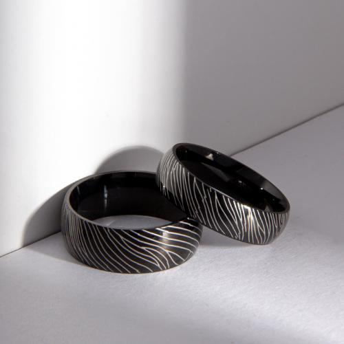 Stainless Steel Finger Ring, 304 Stainless Steel, fashion jewelry & Unisex  black, Width 6/8mm,Thickness 2mm 