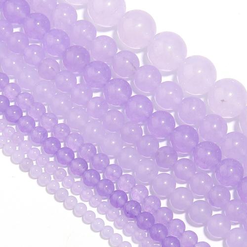 Purple Chalcedony Bead, Round, polished, DIY light purple [