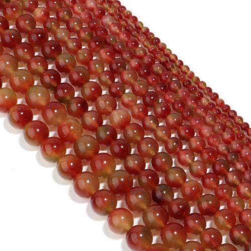 Single Gemstone Beads, Chalcedony, Round, polished, DIY cherry quartz Approx 38 cm 
