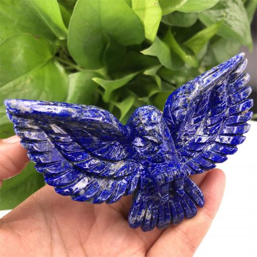 Gemstone Decoration, Lapis Lazuli, Eagle, Carved, for home and office, blue 