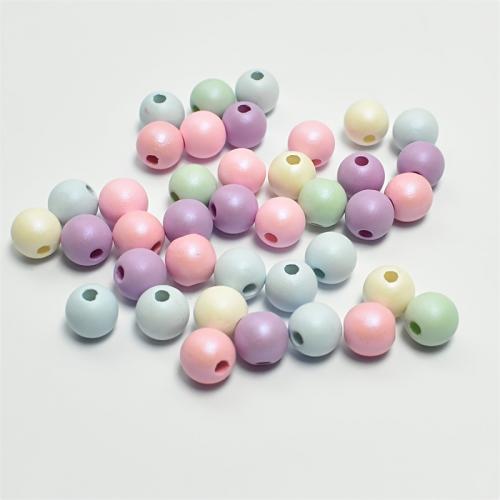 Miracle Acrylic Beads, Round, stoving varnish, DIY Length about 8-10mm 