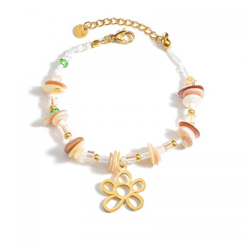 Bracelets en pierres précieuses, Acier titane, avec Pierre naturelle, avec 3cm chaînes de rallonge, fait à la main, bijoux de mode & pour femme Environ 17.5 cm, Vendu par PC