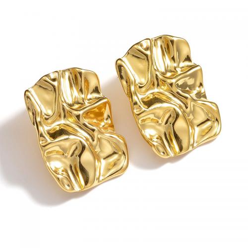 Stainless Steel Stud Earring, 304 Stainless Steel, irregular, Vacuum Ion Plating, fashion jewelry & for woman, golden 