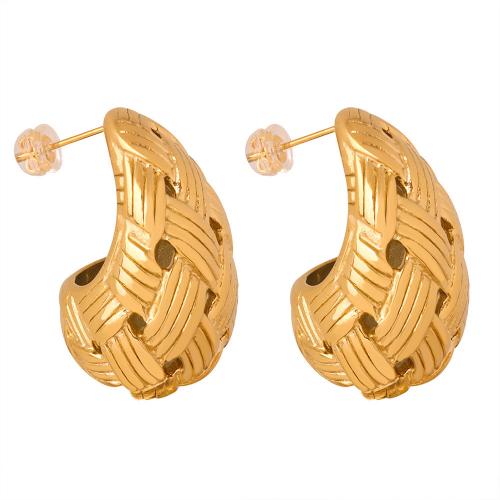 Titanium Steel Earrings, Vacuum Ion Plating, fashion jewelry & for woman 