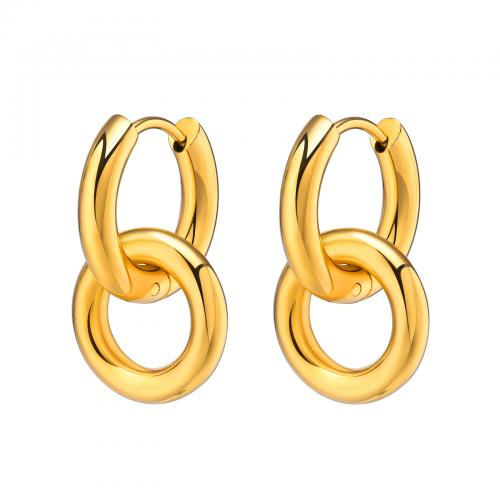 Stainless Steel Drop Earring, 304 Stainless Steel, Vacuum Ion Plating, fashion jewelry & for woman, golden 