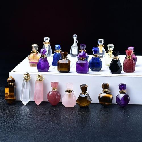 Gemstone Perfume Bottle Pendant, with Brass, DIY  