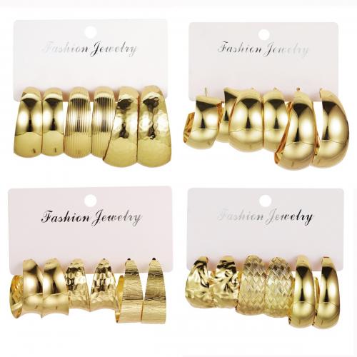 Zinc Alloy Stud Earring, plated, three pieces & fashion jewelry & for woman 