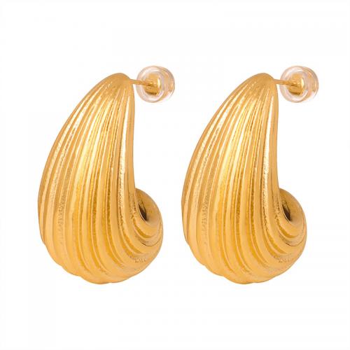 Titanium Steel Earrings, Teardrop, plated, fashion jewelry & for woman 