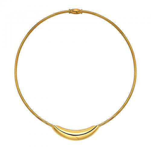 Edelstahl -Kragen-Halskette, 304 Edelstahl, goldfarben plattiert, Modeschmuck & für Frau, Länge:ca. 44 cm, verkauft von PC