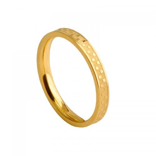 Титан Сталь палец кольцо, титан, Другое покрытие, разный размер для выбора & Женский, Золотой, продается PC