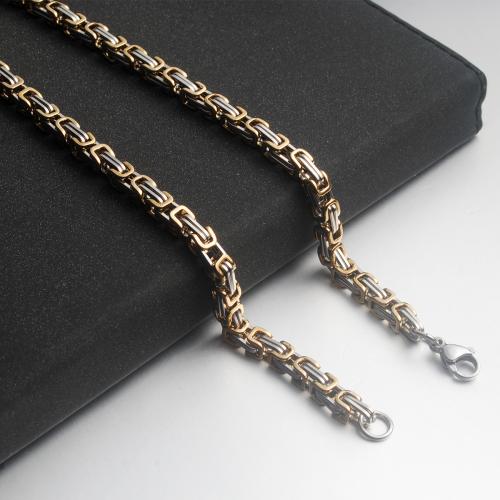 Stainless Steel Chain Necklace, 304 Stainless Steel, polished, fashion jewelry & for man 