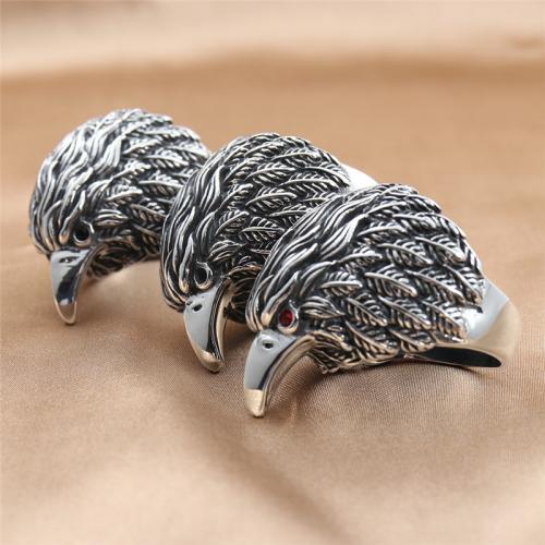 Rhinestone Stainless Steel Finger Ring, 304 Stainless Steel, with Rhinestone, polished, fashion jewelry & for man Width 33mm 