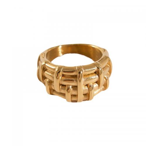304 Stainless Steel Finger Ring, Fence, gold color plated & for woman, US Ring 