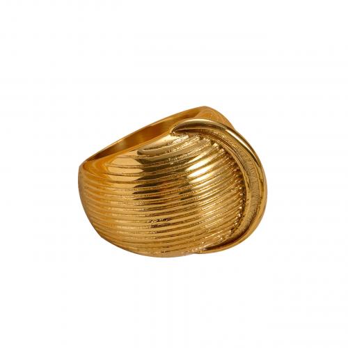 304 Stainless Steel Finger Ring, gold color plated  & for woman, US Ring 
