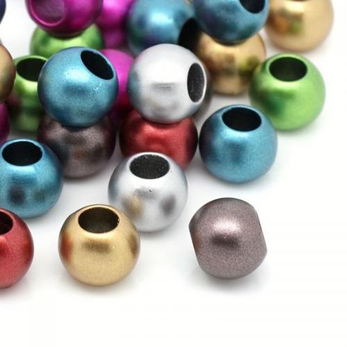 Perles acryliques plaquée, Acrylique, Rond, Placage, DIY, couleurs mélangées, 10mm, Environ Vendu par sac