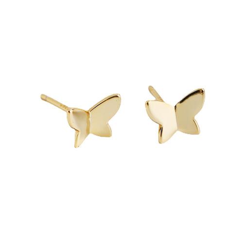 Sterling Silver Stud Earring, 925 Sterling Silver, Butterfly, plated, fashion jewelry & for woman 