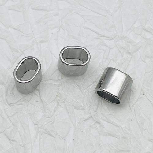 Edelstahl Schieber Perlen, 304 Edelstahl, DIY, originale Farbe, Bohrung:ca. 4.8x7.5mm, ca. 100PCs/Tasche, verkauft von Tasche[