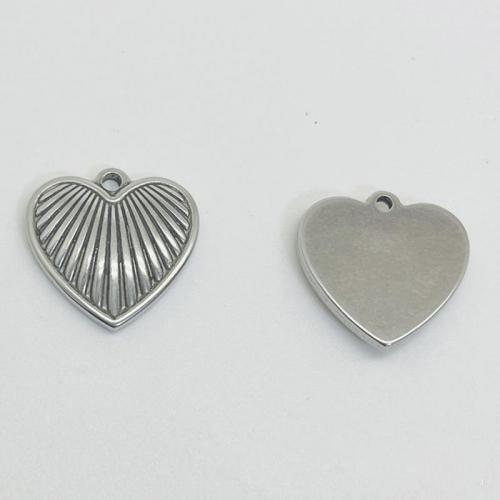 pendentifs de cœur en inox , Acier inoxydable 304, coeur, DIY, couleur originale Environ Vendu par sac