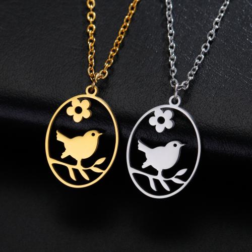 Stainless Steel Jewelry Necklace, 304 Stainless Steel, with 5CM extender chain, Bird, plated, for woman & hollow cm 