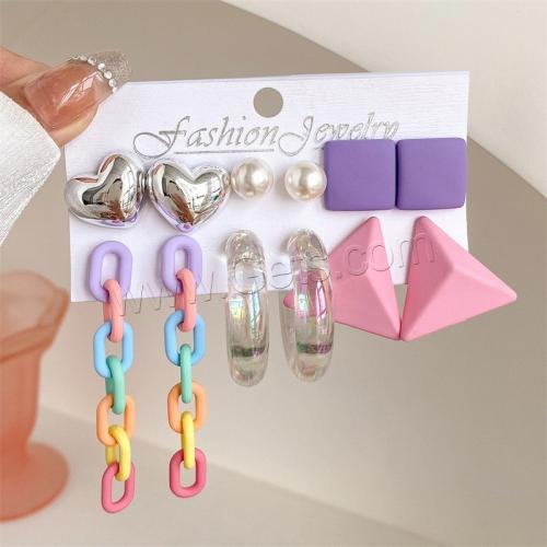 Acryl Tropfen Ohrring, 5 Stück & Modeschmuck & verschiedene Muster für Wahl, keine, verkauft von setzen