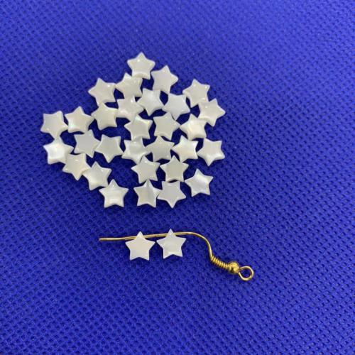 Perles de coquillages blancs, Lèvre blanche, étoile, DIY, blanc, 6mm, Vendu par PC