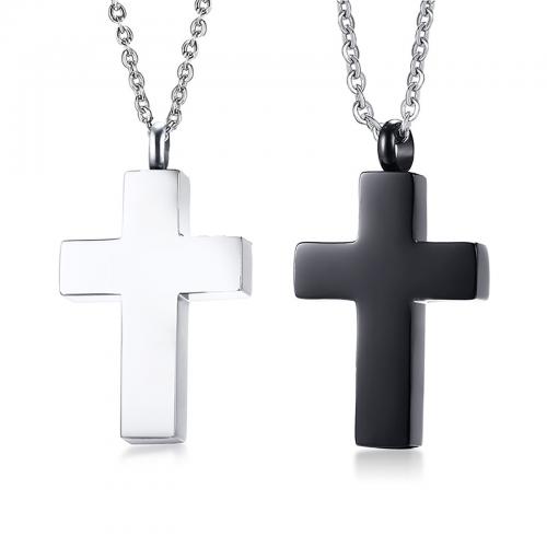 Stainless Steel Jewelry Necklace, 304 Stainless Steel, Cross, plated, fashion jewelry & Unisex x22mm Approx 500 mm 