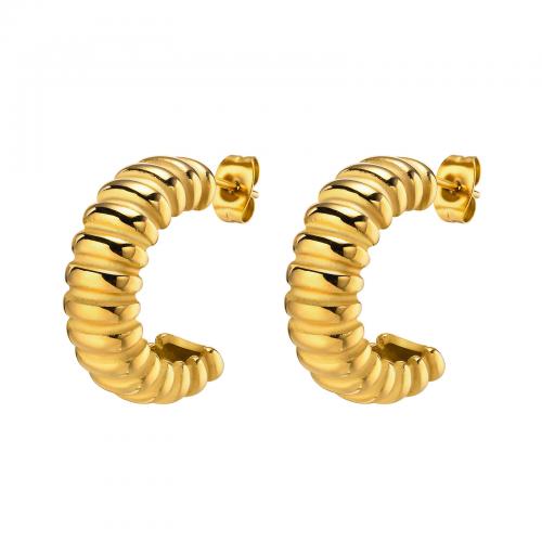 Stainless Steel Stud Earring, 304 Stainless Steel, gold color plated, fashion jewelry & for woman, 22.2mm 