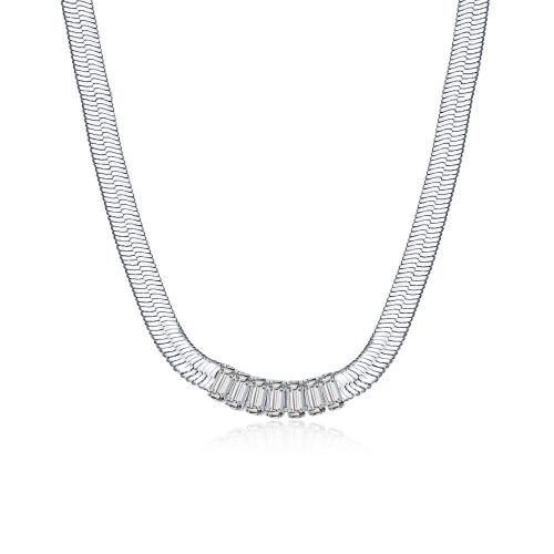 Cubic Zircon Micro Pave Brass Necklace, with 50mm extender chain, fashion jewelry & micro pave cubic zirconia & for woman .5mm Approx 400 mm 