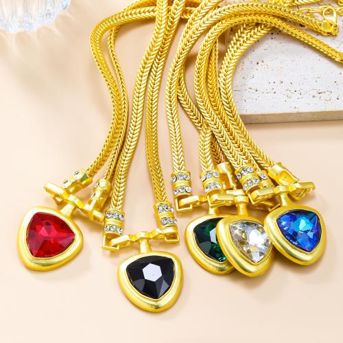 Zinc Alloy Sweater Chain Necklace, with 8.9cm extender chain, plated, fashion jewelry & for woman & with rhinestone Approx 43.2 cm 