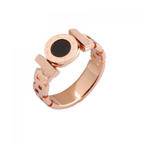 Титан Сталь палец кольцо, титан, с Акрил, Другое покрытие, разный размер для выбора & Женский, под розовое золото, продается PC