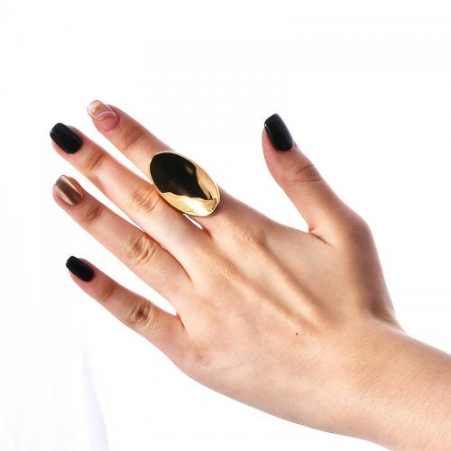 Anillo de dedo de acero Titanium de, Partículas de acero, chapado, diverso tamaño para la opción & para mujer, dorado, Vendido por UD