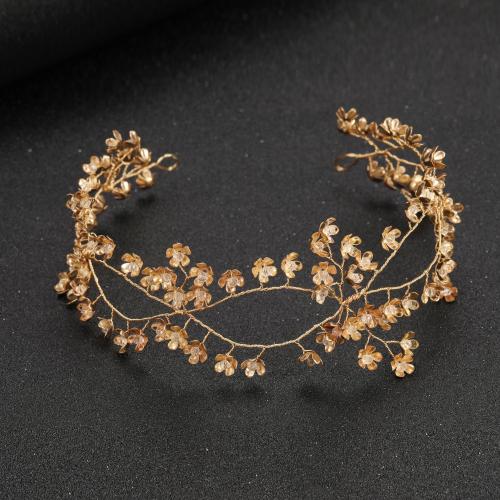 Headband, Brass, with Crystal, fashion jewelry & for woman 