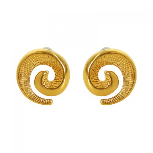 Titan Stahl Ohrringe, Titanstahl, Modeschmuck & für Frau, goldfarben, 19x20mm, verkauft von Paar