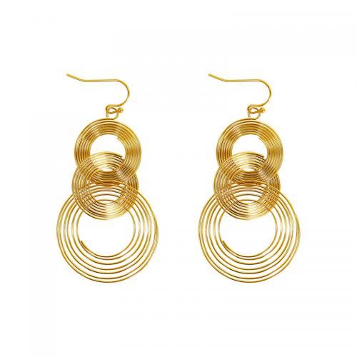 Titan Stahl Ohrringe, Titanstahl, Modeschmuck & für Frau, goldfarben, 32x65mm, verkauft von Paar